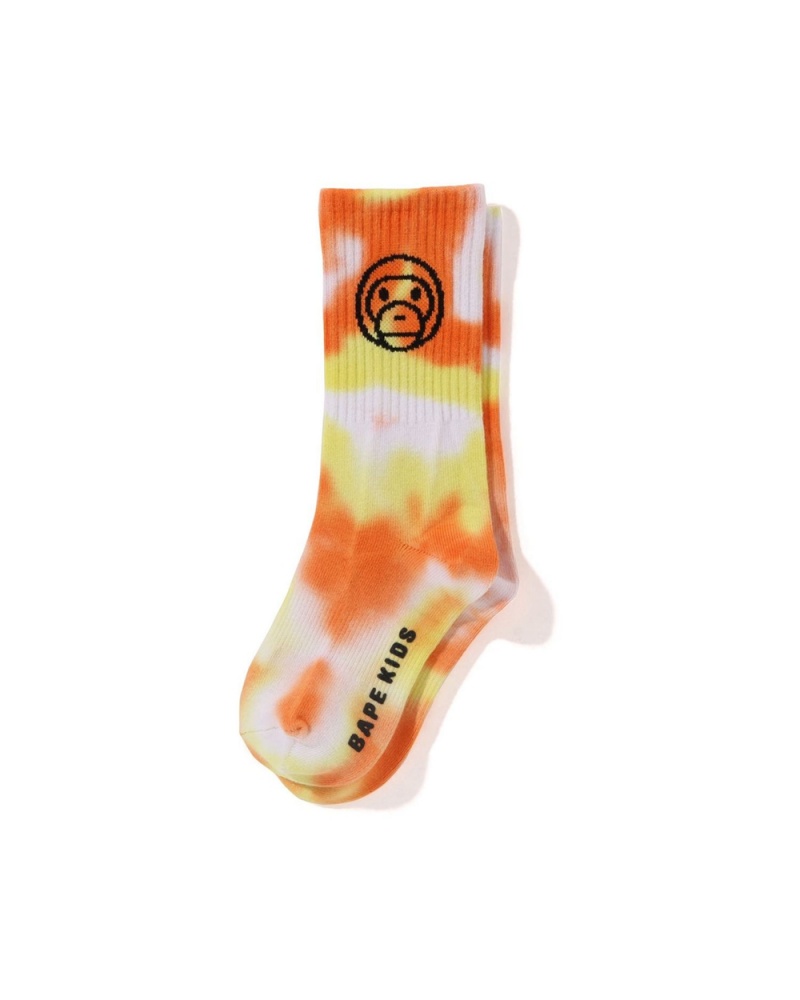 Autres Accessoires Bape Baby Milo Tie Dyed Rib Sock Orange Enfant | SMJ-91316605